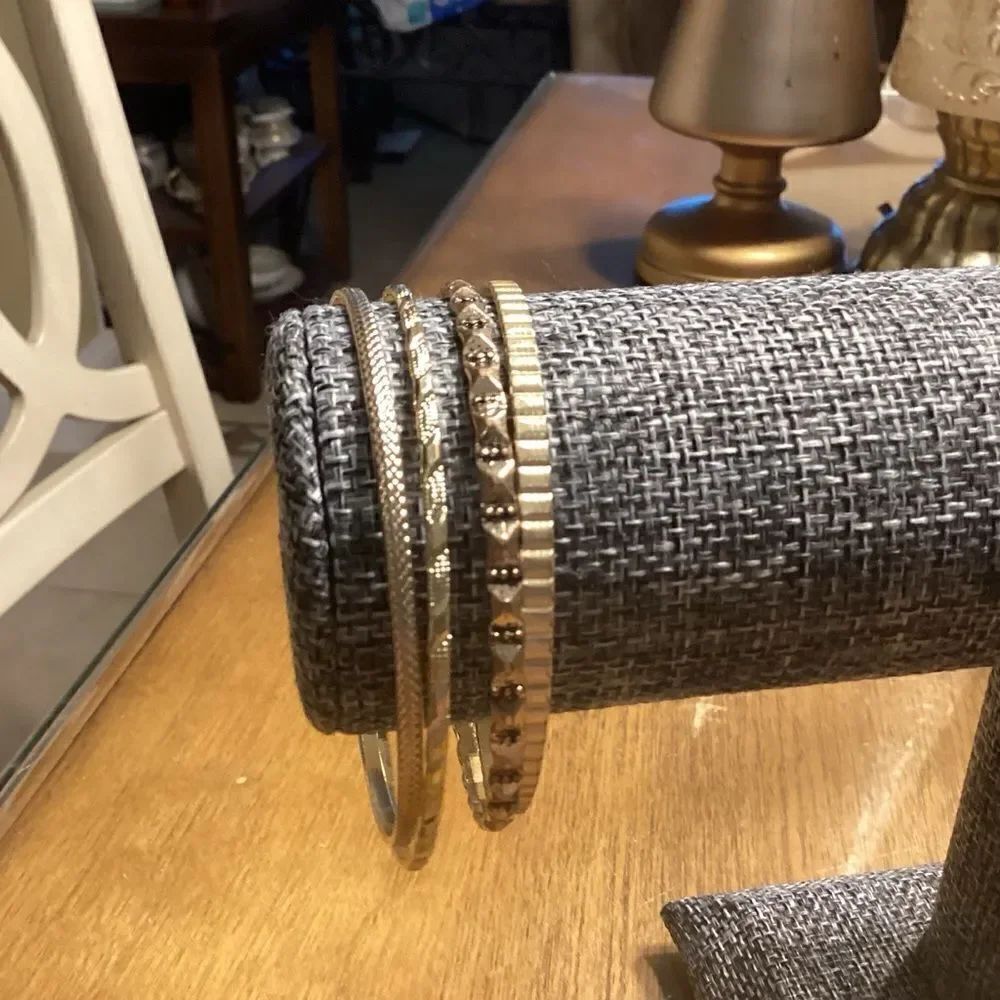 Set of 4 Goldtone Bangle Bracelets